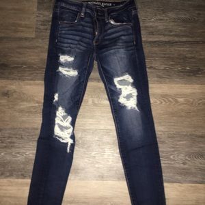American eagle blue ripped jeans